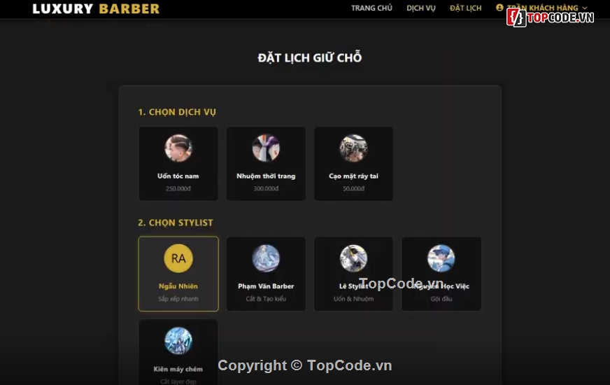 Website quản lý,quản lý cửa hàng,cắt tóc